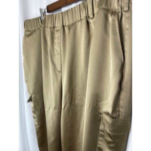 Lane Bryant slacks pants trousers women's plus size 22 brown satin wide legged - Picture 2 of 16